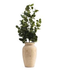 Eucalyptus In Wood Urn Vase - Home - T.J.Maxx | TJ Maxx