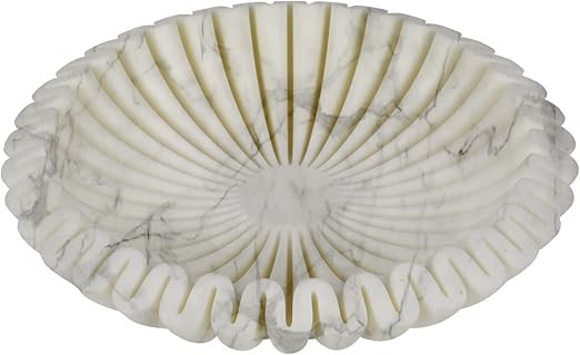 HUATOL HandCrafted Marble Bowl, HouseWarming Wedding Gift, Antique Scallop Bowl/Fruit Bowl/Vintag... | Amazon (US)