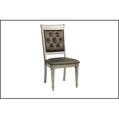 Luxury Silver Accent Tufted Upholstered Dining Chairs Set of 2, Comfortable and Stylish Seating for Elegant Dining Rooms | Wayfair North America