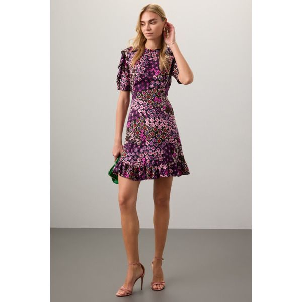 kate spade new york Pacific Petals Smocked Dress purple-print | Rent the Runway