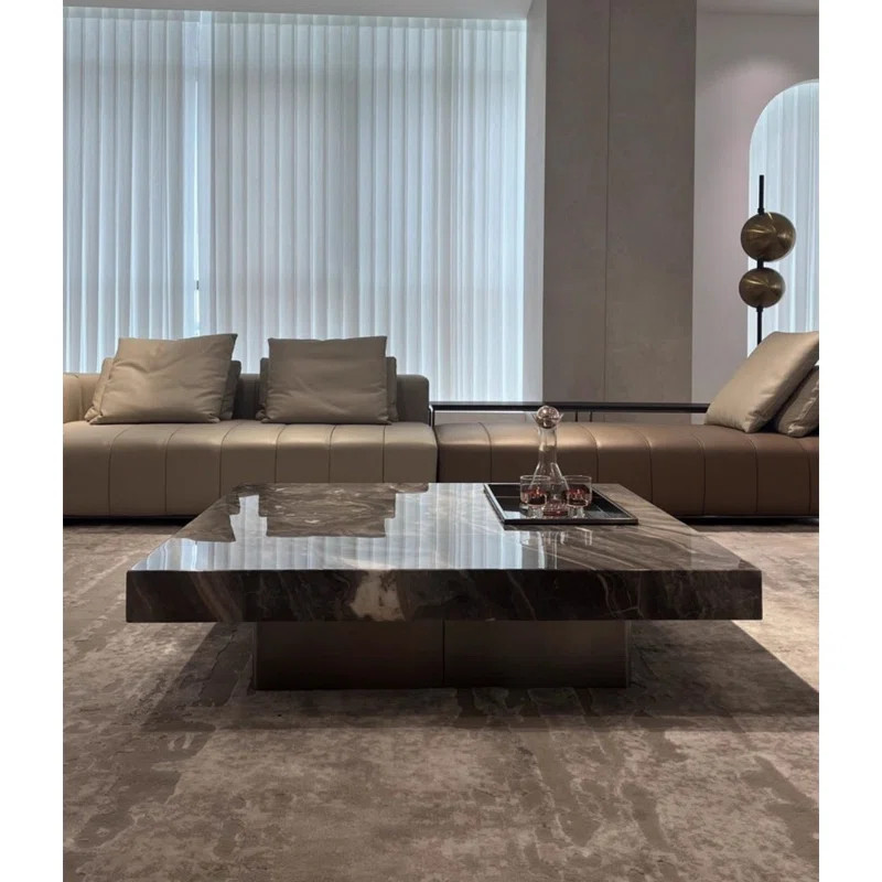 Embrace the essence of modern sophistication with our Minimalist Brown Marble Coffee Table. Exper... | Wayfair North America