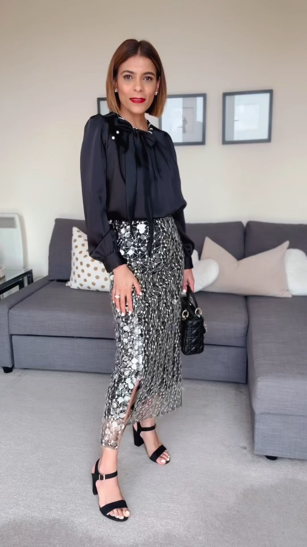 Pearly Neckline Side Bowknot Satin Top in Black Glittering Sequin Embroidered Mesh Skirt in Black Black Night Out Outfit Date Night Outfit Petite Outfit Petite Style Ideas Over40 Style

#LTKpartywear #LTKeurope #LTKstyletip