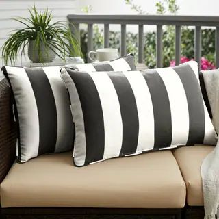 Sunbrella Cabana Classic Indoor/ Outdoor Corded Lumbar Pillow, Set of 2 - 12 in x 24 in | Bed Bath & Beyond