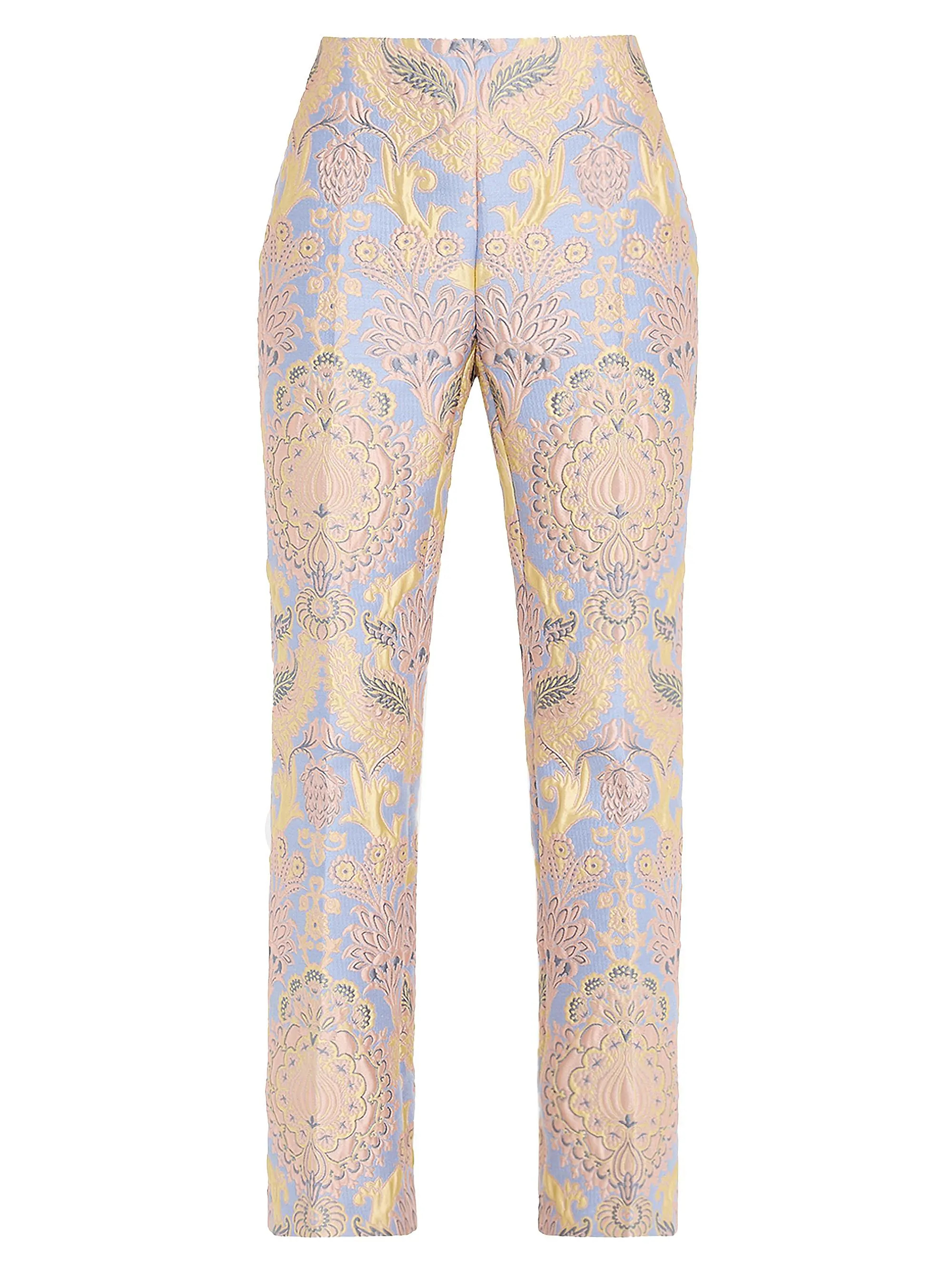 Fiesta Floral Jacquard Mid-Rise Straight-Leg Pants | Saks Fifth Avenue
