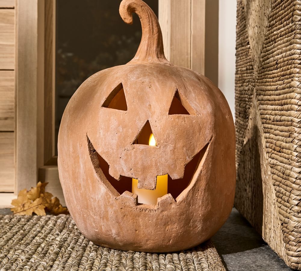 Handmade Terracotta Jack O' Lanterns | Pottery Barn (US)