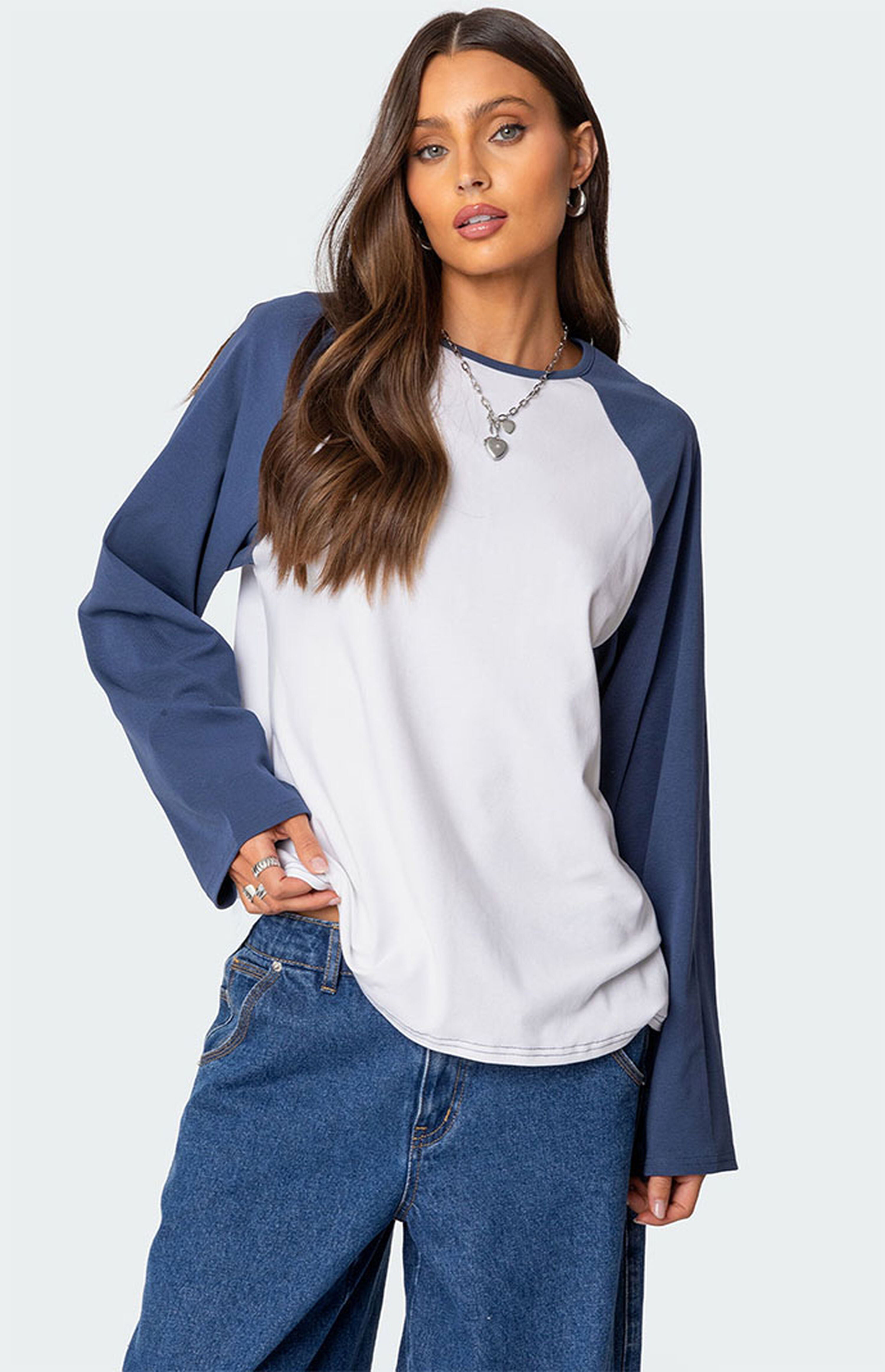 Edikted Oversized Raglan Long Sleeve T-Shirt | PacSun