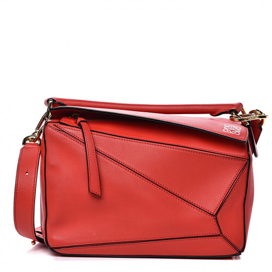 Calfskin Small Puzzle Bag Scarlet Red | Fashionphile