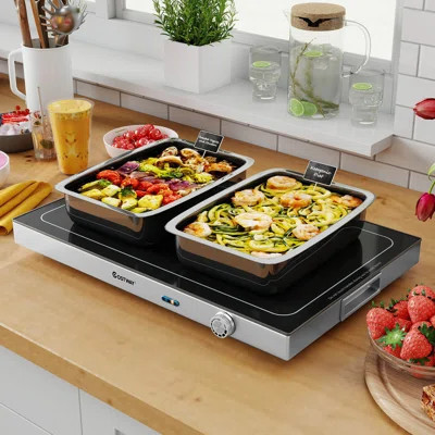 1 PCS Electric Warming Tray with Adjustable Temperature Built-In Handles for Buffets | Wayfair North America