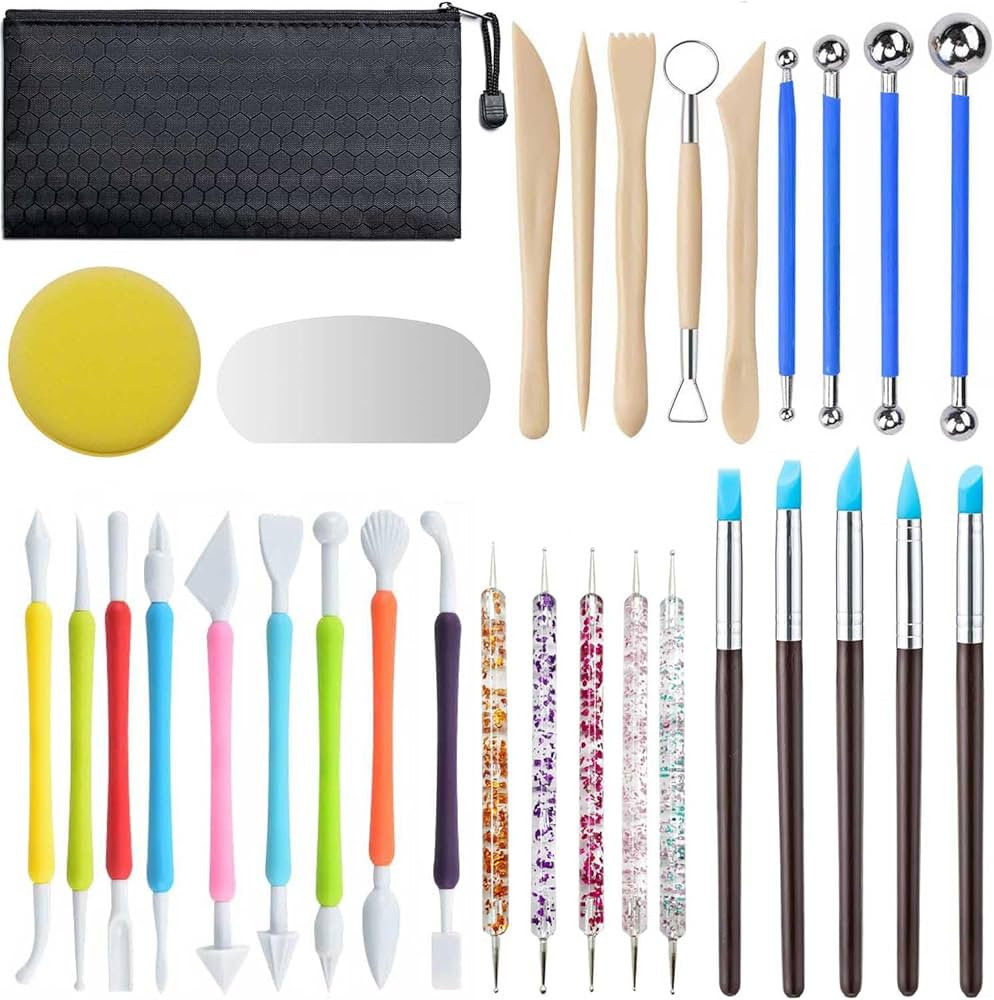 Langqun 31pcs Clay Tools,Pottery Tools Kit,Air Dry Clay Tools,Polymer Clay Dotting Tools,Ceramic ... | Amazon (US)