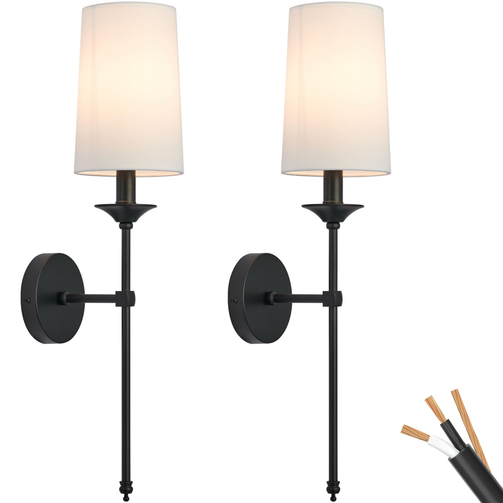 PASSICA DECOR Wall Sconce Set of 2 Hardwired Candle Terrace Wall Light Vintage Lamp for Bedroom L... | Amazon (US)