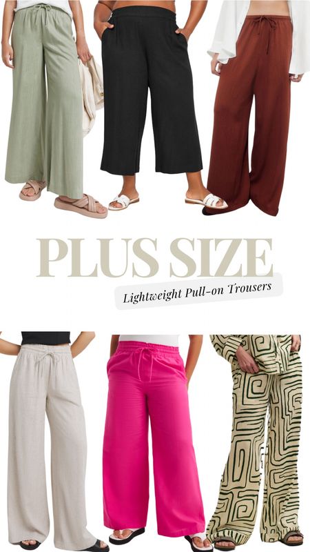6 Plus Size Summer Trousers. 
Pull-on, easy to wear & style! You can dress them up or down with sandals, out for dinner on holiday or to the local on a Sunday. An edit of my faves that go up to a UK32


#LTKplussize #LTKuk #LTKcurves