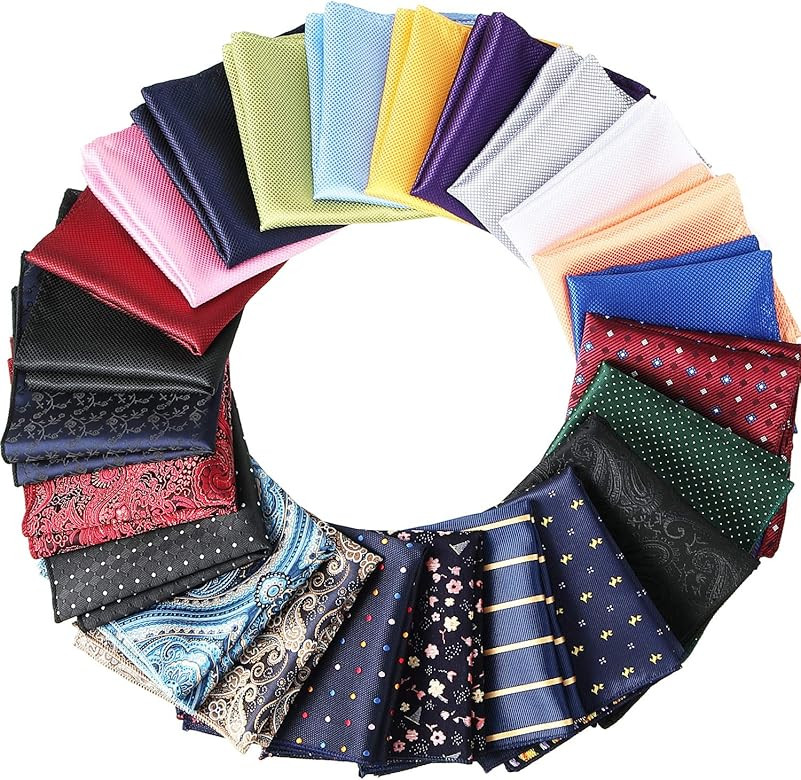 SATINIOR 24 Pieces Pocket Squares for Men Suit Pocket Handkerchief Soft Colored Men Assorted Hank... | Amazon (US)