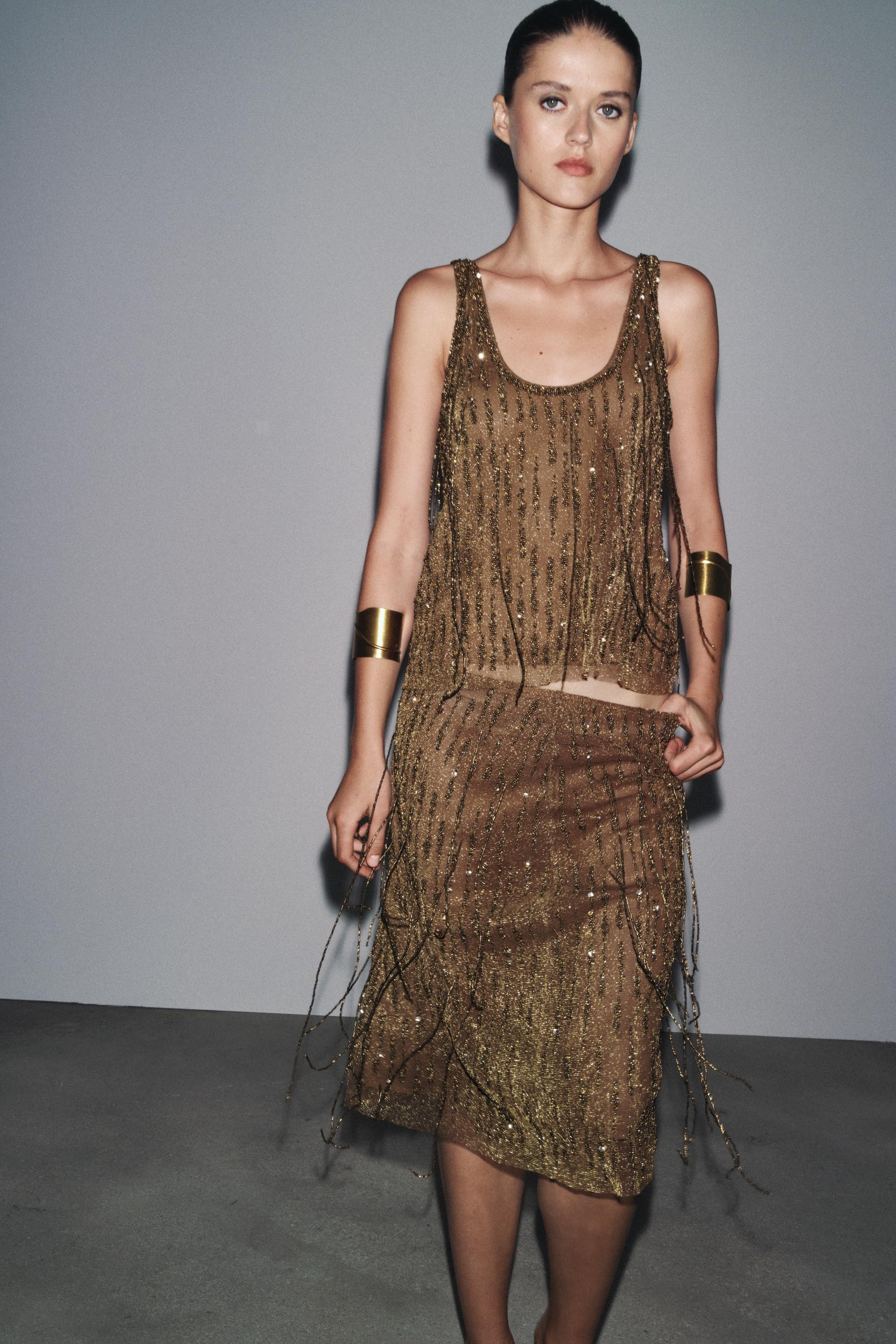 ZW COLLECTION BEADED TOP | Zara UK