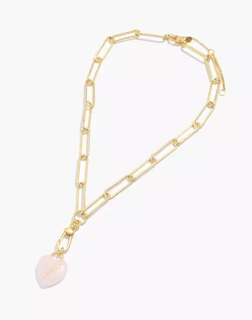 Rose Quartz Heart Lariat Necklace | Madewell