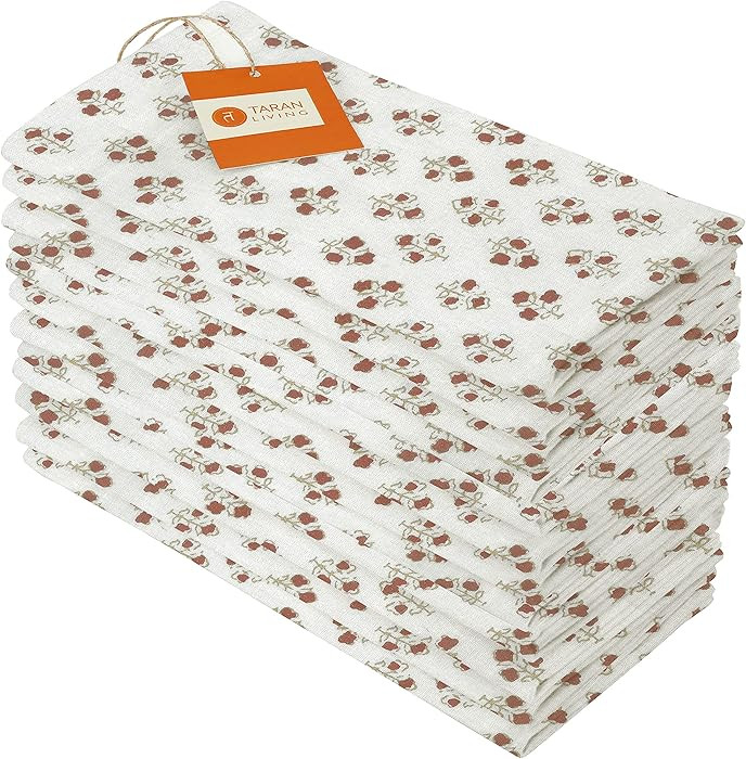 Cotton Cloth Napkins Natural Reusable Fall Dinner Napkins Reusable Machine Washable Fabric for Ev... | Amazon (US)