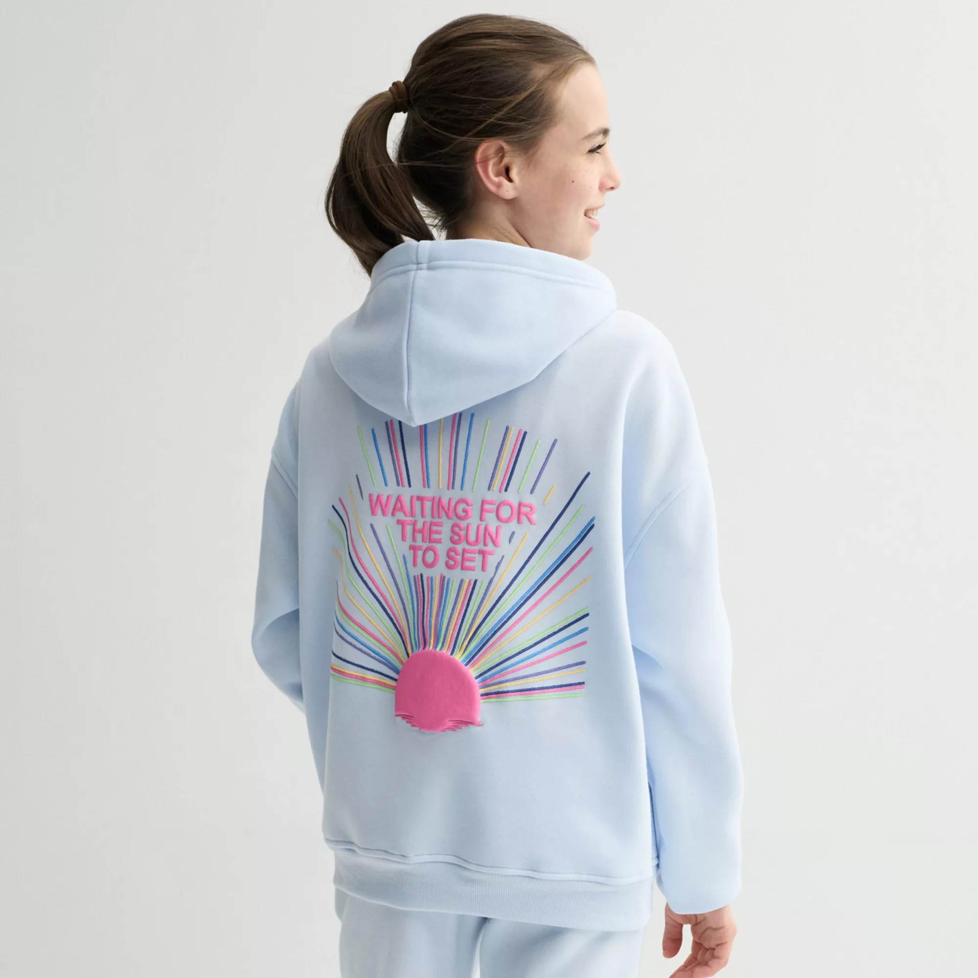 Girls 7-16 Harper & Ivy Fleece Graphic Hoodie | Kohl's