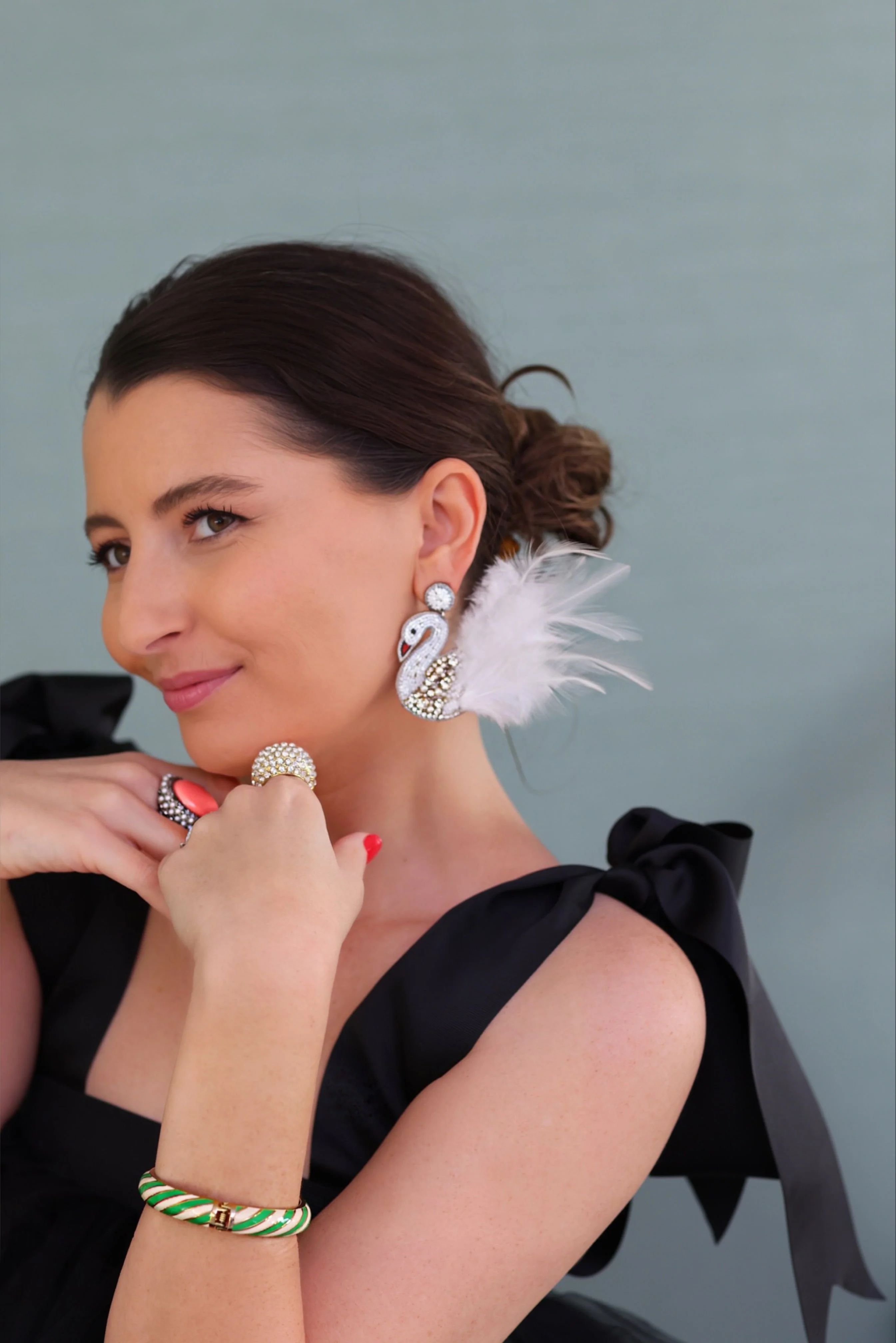 White Swan Feather Earrings | Beth Ladd Collections