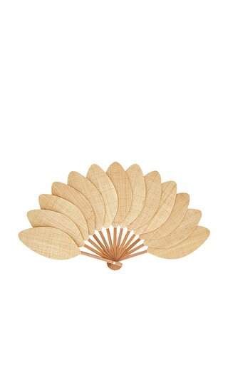 Large Palmette Raffia The Classic Format Fan in Natural | Revolve Clothing (Global)