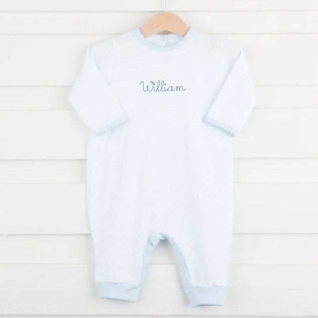 Jersey Long Sleeve Onesie Light Blue Stripe | Classic Whimsy