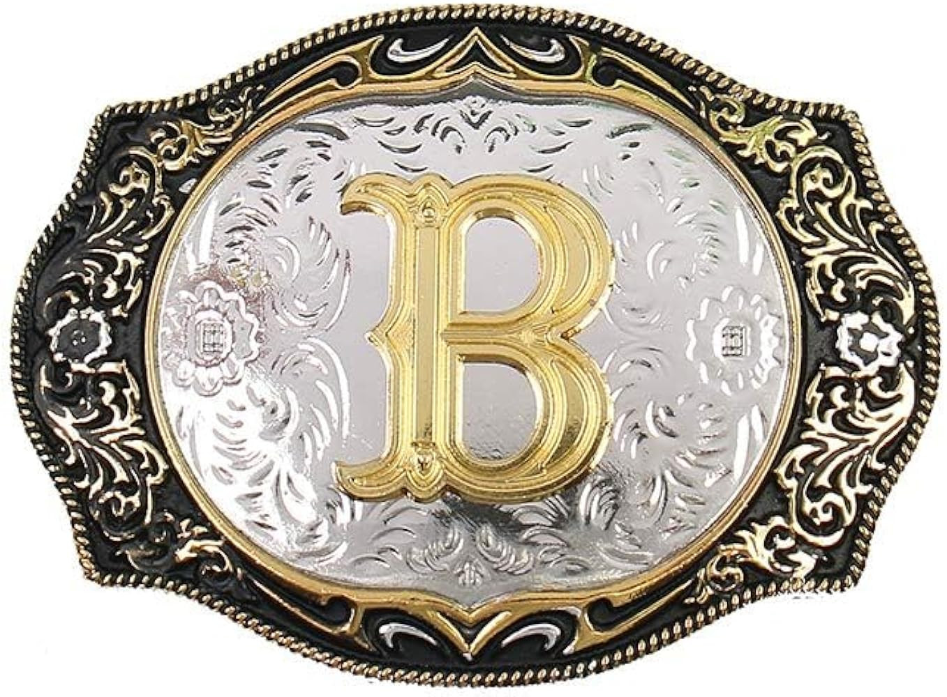 Western Belt Buckle Initial Letters ABCDMRJ to Z Cowboy Rodeo Small Gold Belt Buckles for Men Wom... | Amazon (US)