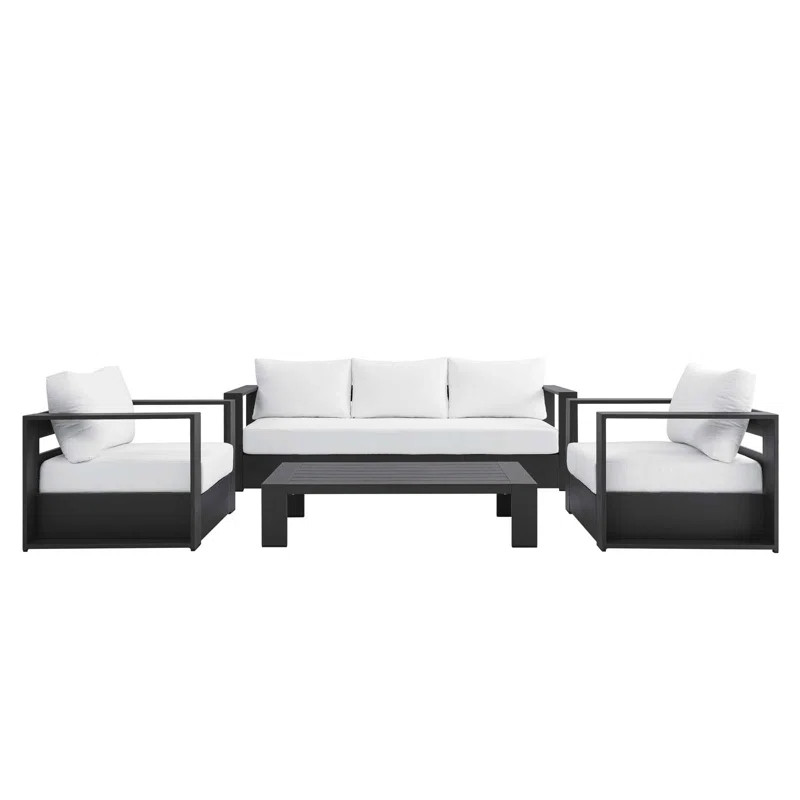 Modway Tahoe Outdoor Aluminum 4-piece Conversation Set with Coffee Table & Reviews | Wayfair | Wayfair North America