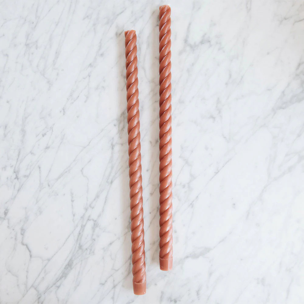 18" Taper Rope Candles - Clay | Roan Iris