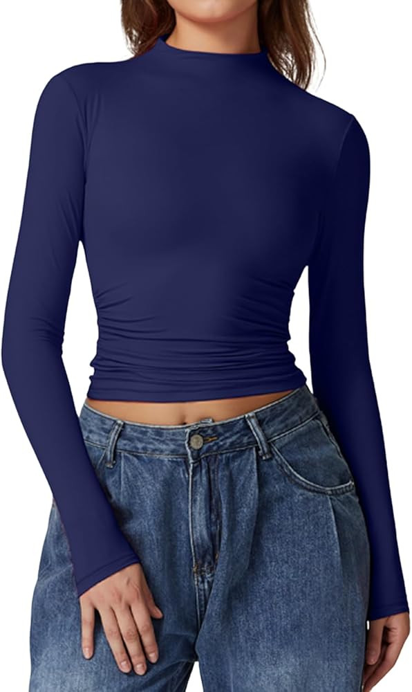 QINSEN Shirt Basic Tees Crop Tops | Amazon (US)