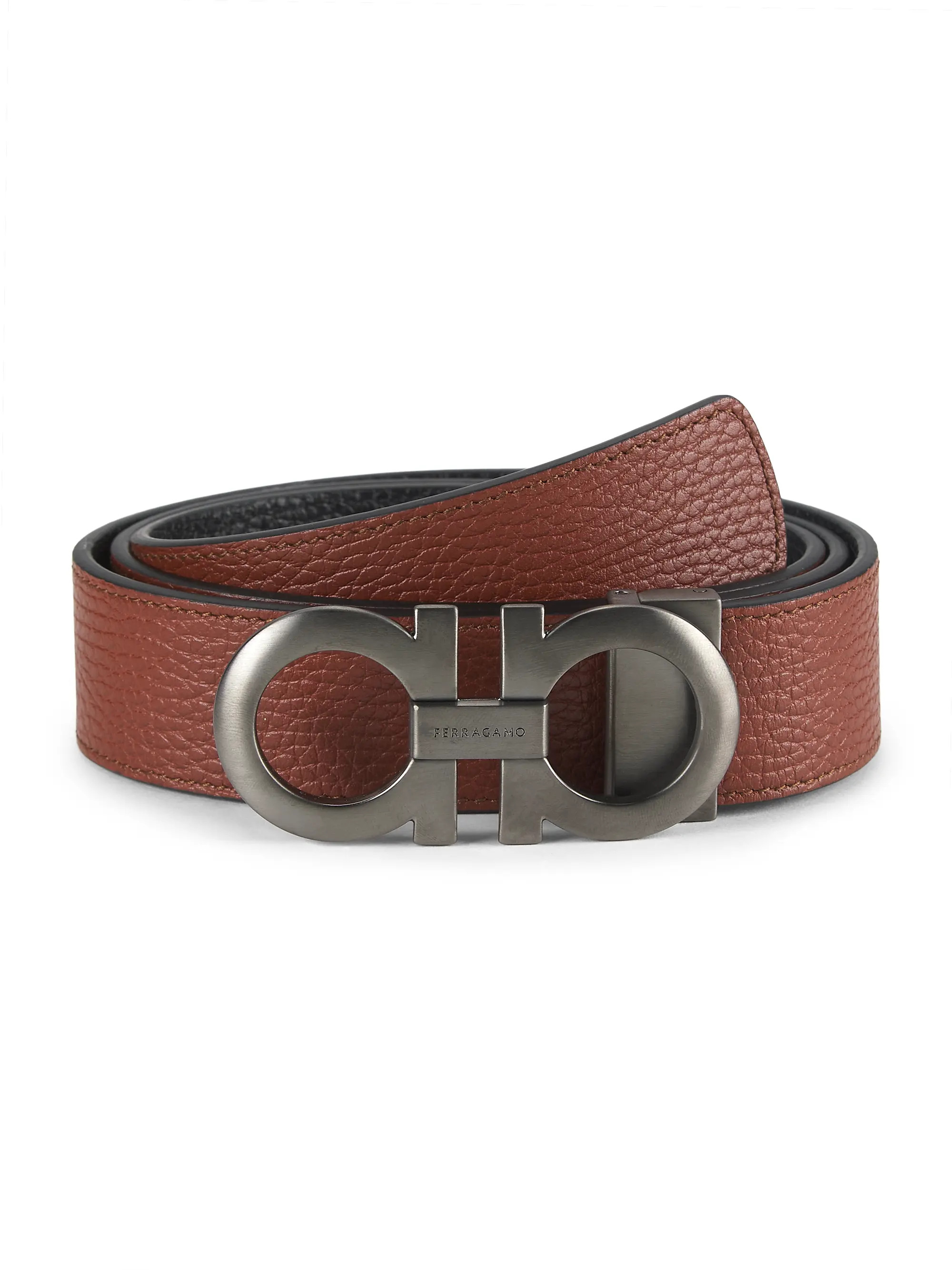Reversible Gancini Leather Belt | Saks Fifth Avenue