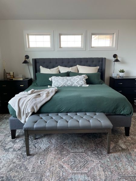My new green duvet cover!  The softest t-shirt material and will work perfect for the Christmas season!  Love this rug too, great for those with pets!
#duvetcover #bedroomdecor #primarybedroom

#LTKSeasonal #LTKhome #LTKHoliday