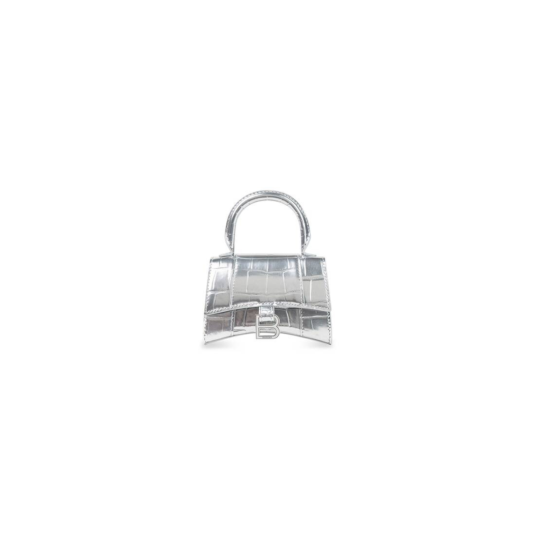 hourglass mini handbag metallized crocodile embossed | Balenciaga