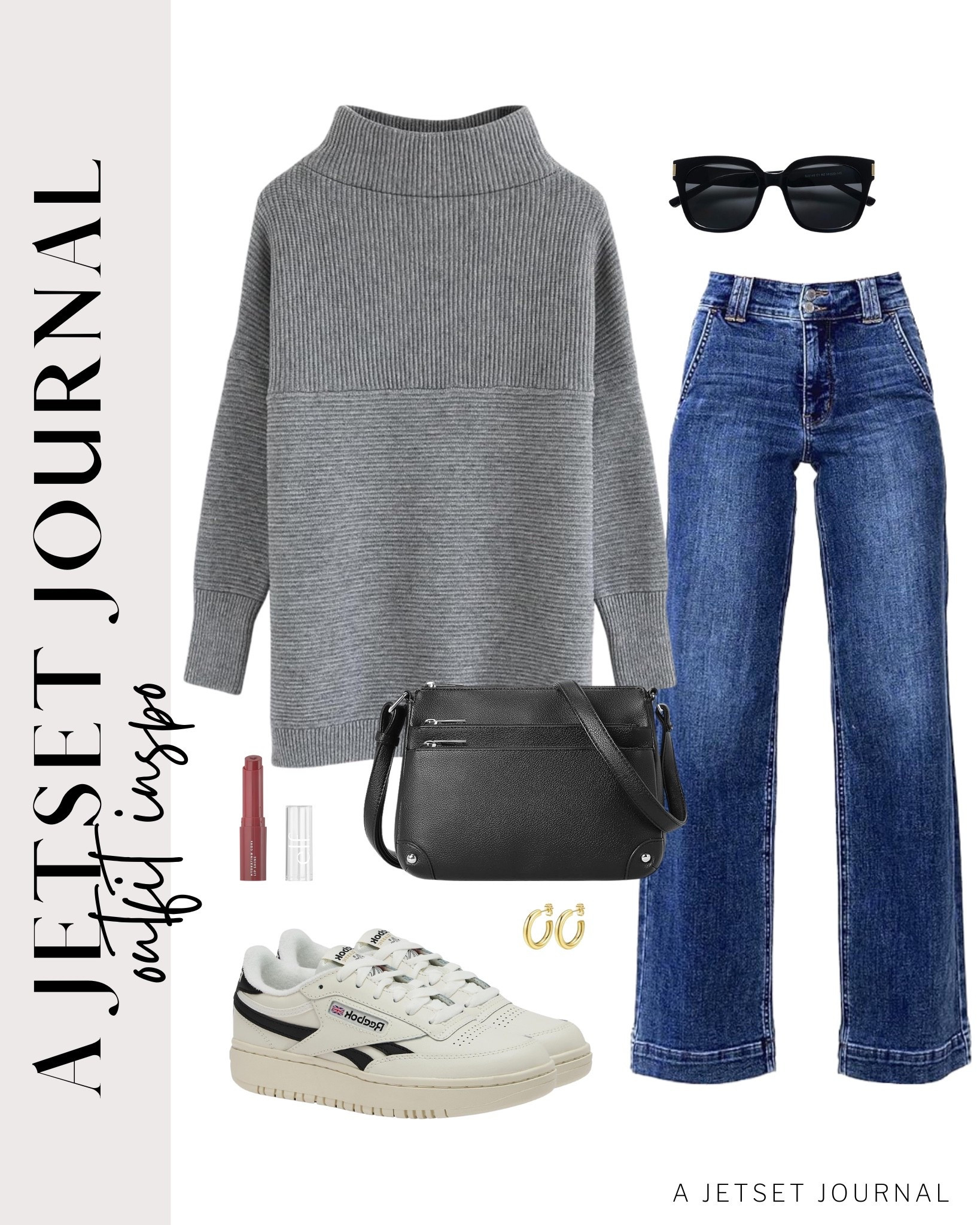 A knit turtleneck sweater feels so comfy and looks great with wide leg jeans and sneakers. Here are five outfits to try!
sojos sunglasses, puma sneakers, stud hoop earrings, elf lip gloss, everyday fashion, fall outfit idea, casual look, vacation style, makeup must have, beauty favorite, functional bag, amazon fashion, affordable style

#LTKU #LTKSeasonal #LTKStyleTip