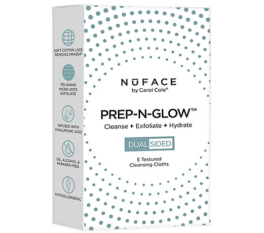 NuFACE PREP-N-GLOW Cleanse Exfoliation Cloths,5-Count - QVC.com | QVC