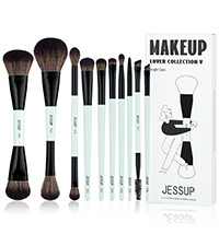 Jessup Makeup Brushes Set 10pcs, Double Sided Foundation Contour Blush Highlight Blending Eyebrow... | Amazon (US)