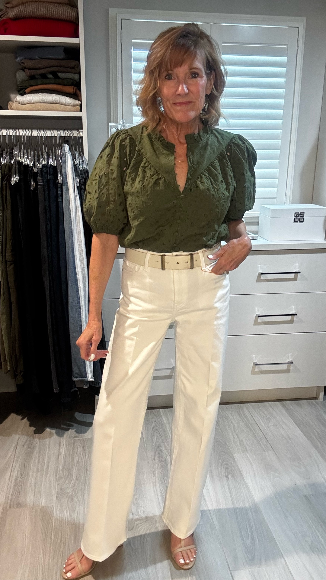 These are a great pair of white wide leg jeans.  So comfortable and the right thickness. They have great stretch. They are from Quince and they’re the Bella stretch relaxed straight jeans. They come in four in seams and from size 24 to 33. Don’t wait ￼

#LTKgrwm #LTKTravel #LTKootd