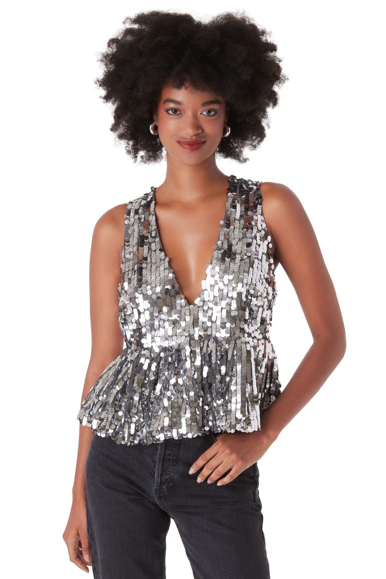 Hazel Tank in Disco Sequin | CROSBY by Mollie Burch | CROSBY by Mollie Burch