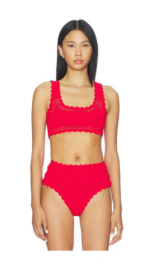 BEACH RIOT Andy Bikini Top in Red. - size L | Revolve Clothing (Global)