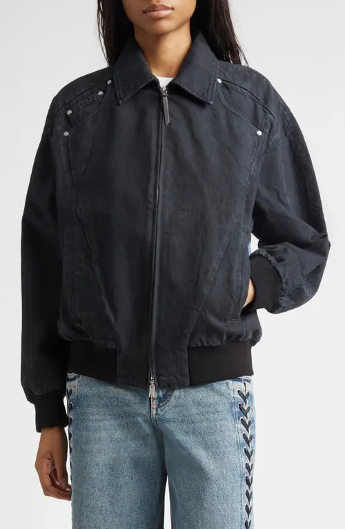 Stella McCartney Patchwork Denim Bomber Jacket at Nordstrom, Size Medium | Nordstrom