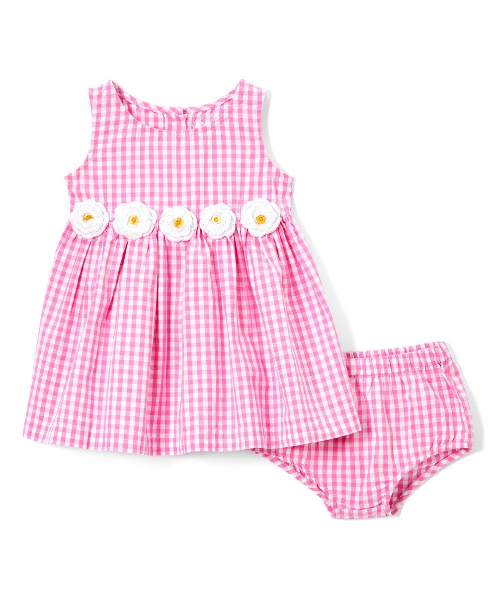 Sophie & Sam Girls' Casual Dresses Pink - Pink Gingham Daisy-Belt Sleeveless Dress & Pink Gingham Bl | Zulily