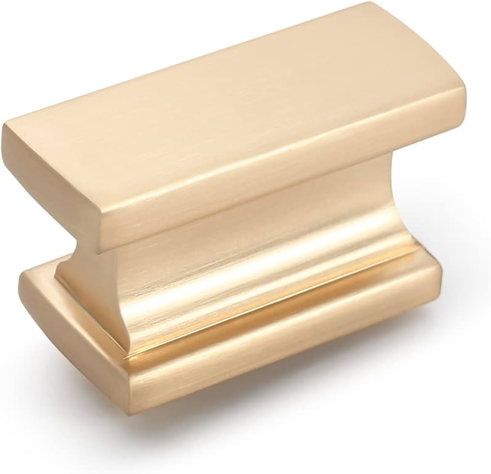 Amerdeco 10 Pack Gold Cabinet Knobs 1.46 Inch(37mm) Single Hole Cabinet Handles Rectangle Dresser... | Amazon (US)