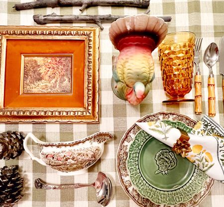My first #flatlay in honor of #tablescapetuesday! Can’t believe Thanksgiving is just two days away.  All these pretties have a bit of sentimental value to me…they belonged to someone I love or were collected by me to compliment the heirlooms. Happy Thanksgiving, dear ones!

#thanksgiving #tabletoptuesday #friendsgiving #autumnvibes #fallhomedecor #stylingtheseasons  #thanksgivingtable #vintagestyle #autumntable #november #seasonaldecor #seasonalhomestyle #thanksgivingtablescape #heirloomhome #layeredhome #collectedhome #cozyseason ##landscapeoilpainting #grabdmillennialhome #bordallopinheiro #johnsonbrothers #indianaglass #twigcandles 

#LTKSeasonal