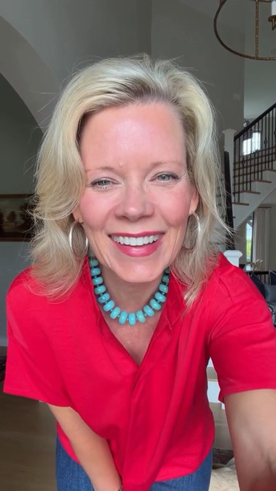You know Amazon isn’t always my first stop for clothes, but when I find something this good, I have to share!

This short sleeve stand collar top is such a great find. I love the red, but it comes in so many pretty colors. It’s classic, polished, easy to wear, and looks much more expensive than it is.

Perfect with jeans now and so cute layered under a cardigan or jacket when it cools down.