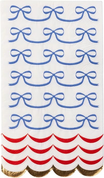 Bonjour Fête 4th of July Bow Flag Guest Towels | 3-Ply Fancy Large Napkins | Patriotic Parties &... | Amazon (US)
