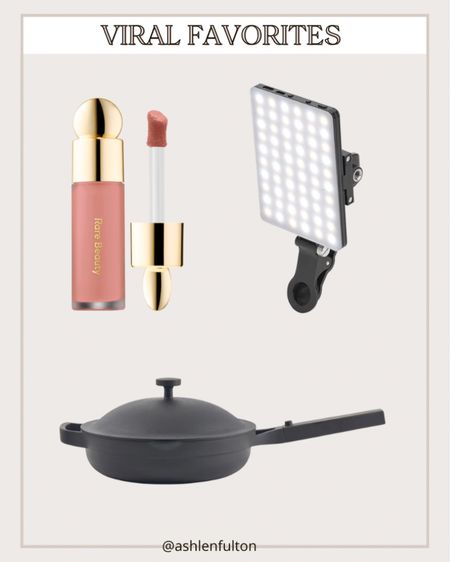 Viral products that are worth the hype! Our place always pan, rare beauty liquid blush, Alix Earle light to clip to your phone or laptop 

#LTKstyletip #LTKunder100 #LTKunder50