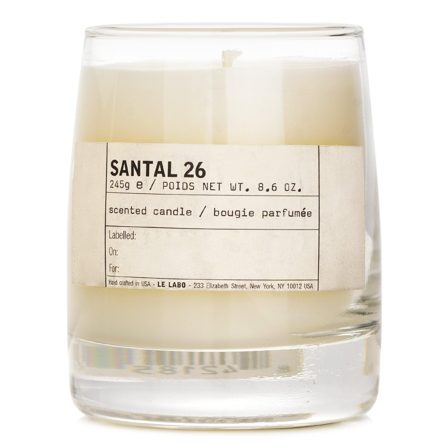 LE LABO Santal 26 Scented Candle 245 Grams 8.6 Ounce Glass jar Boxed Made in USA, Cream | Amazon (US)