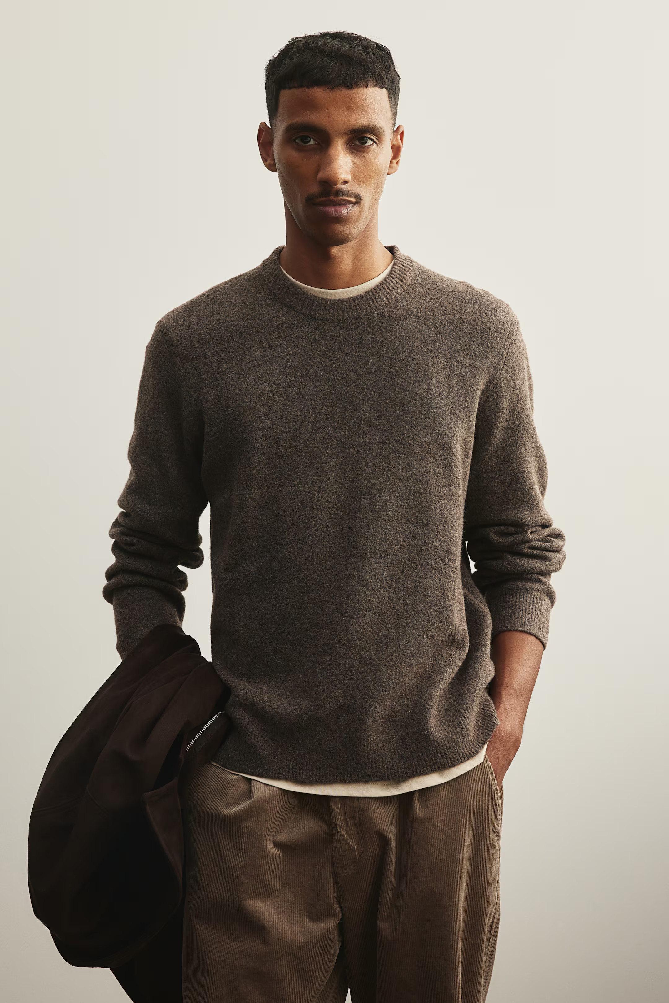 Regular Fit Fine-Knit Sweater - Brown - Men | H&M US | H&M (US + CA)