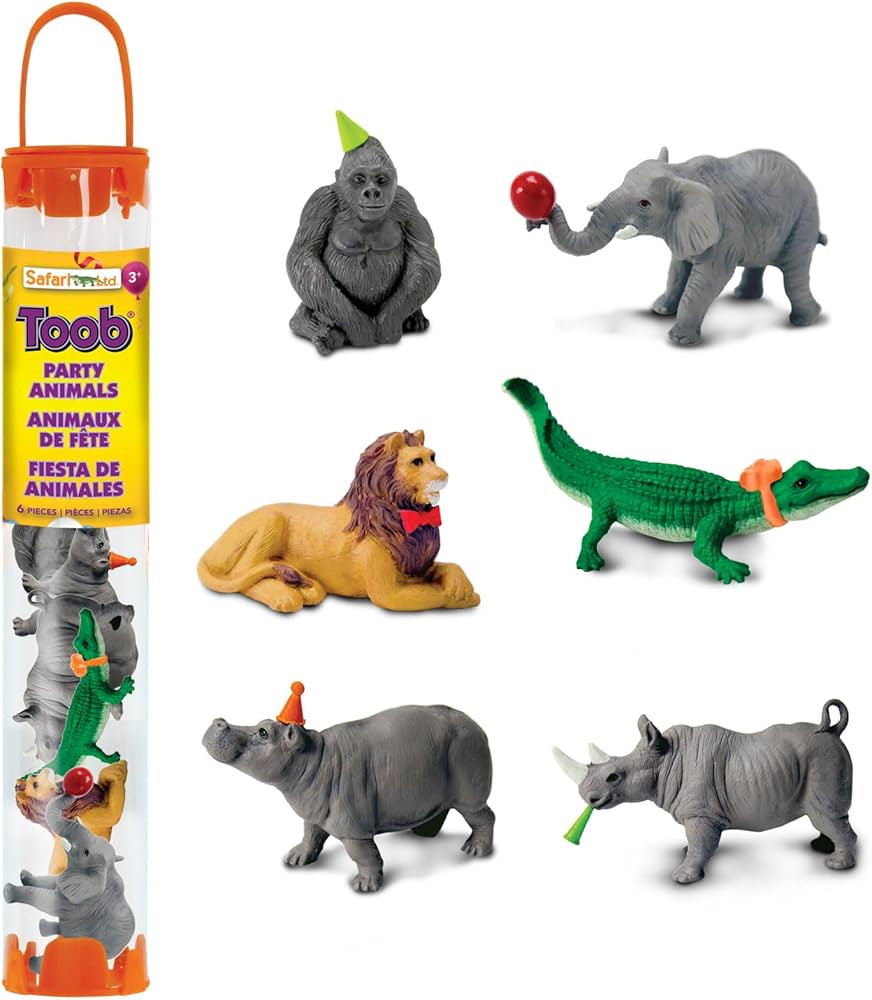 Safari Ltd. Set of 6 Party Animal Toy Figures | TOOB Collection | Non-Toxic and BPA Free | Toy An... | Amazon (US)