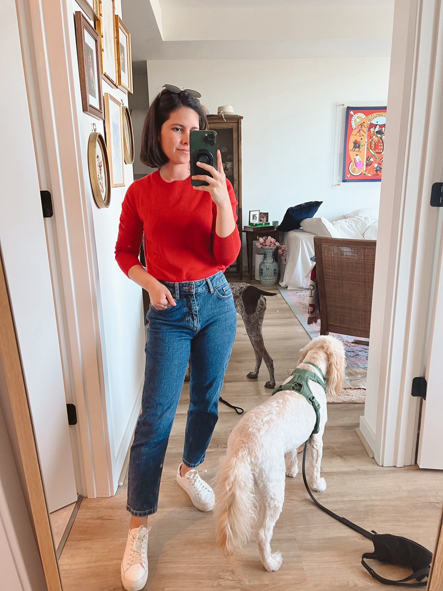 Red sweater, petite outfit, work outfit, short girl jean 

#LTKStyleTip