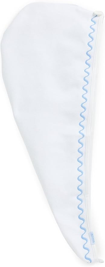Women's Wave Hair Towel, French Blue Embroidered Wave, One Size | Amazon (US)
