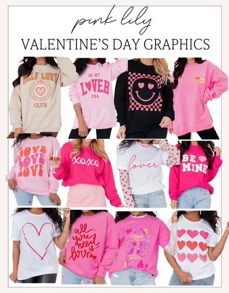 Cutest Valentine’s Day graphic sweatshirts and tees from Pink Lily! 

#valentinesday



#LTKfindsunder100 #LTKSeasonal #LTKstyletip
