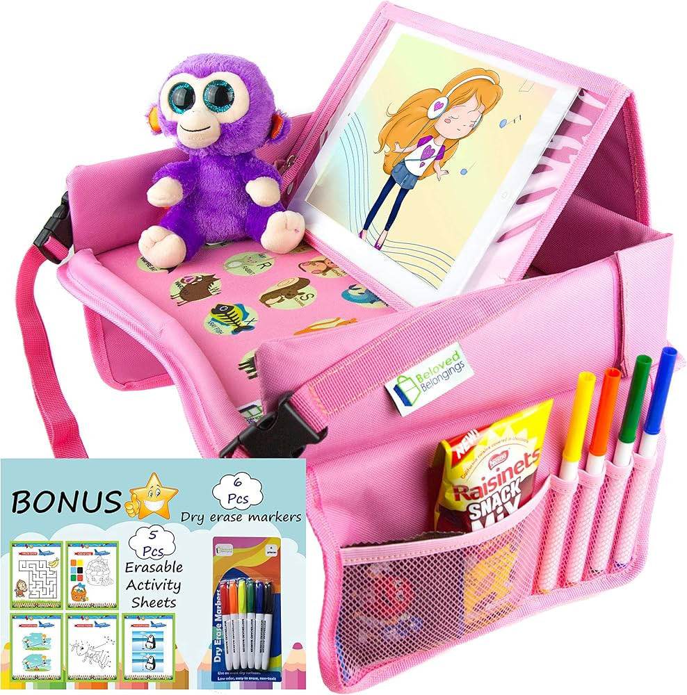 Kids Travel Tray for Toddler Car Seat | Toddler Car Seat Tray Organizer | Large Ipad Holder A Roa... | Amazon (US)